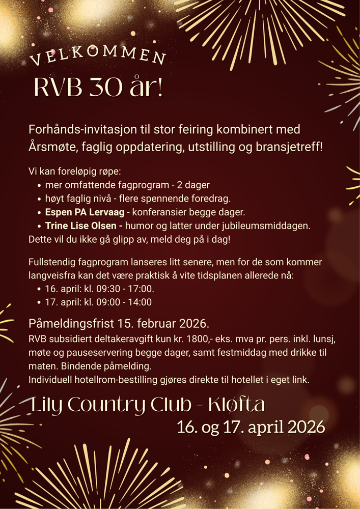 Forhånds-invitasjon 30 års jubileum